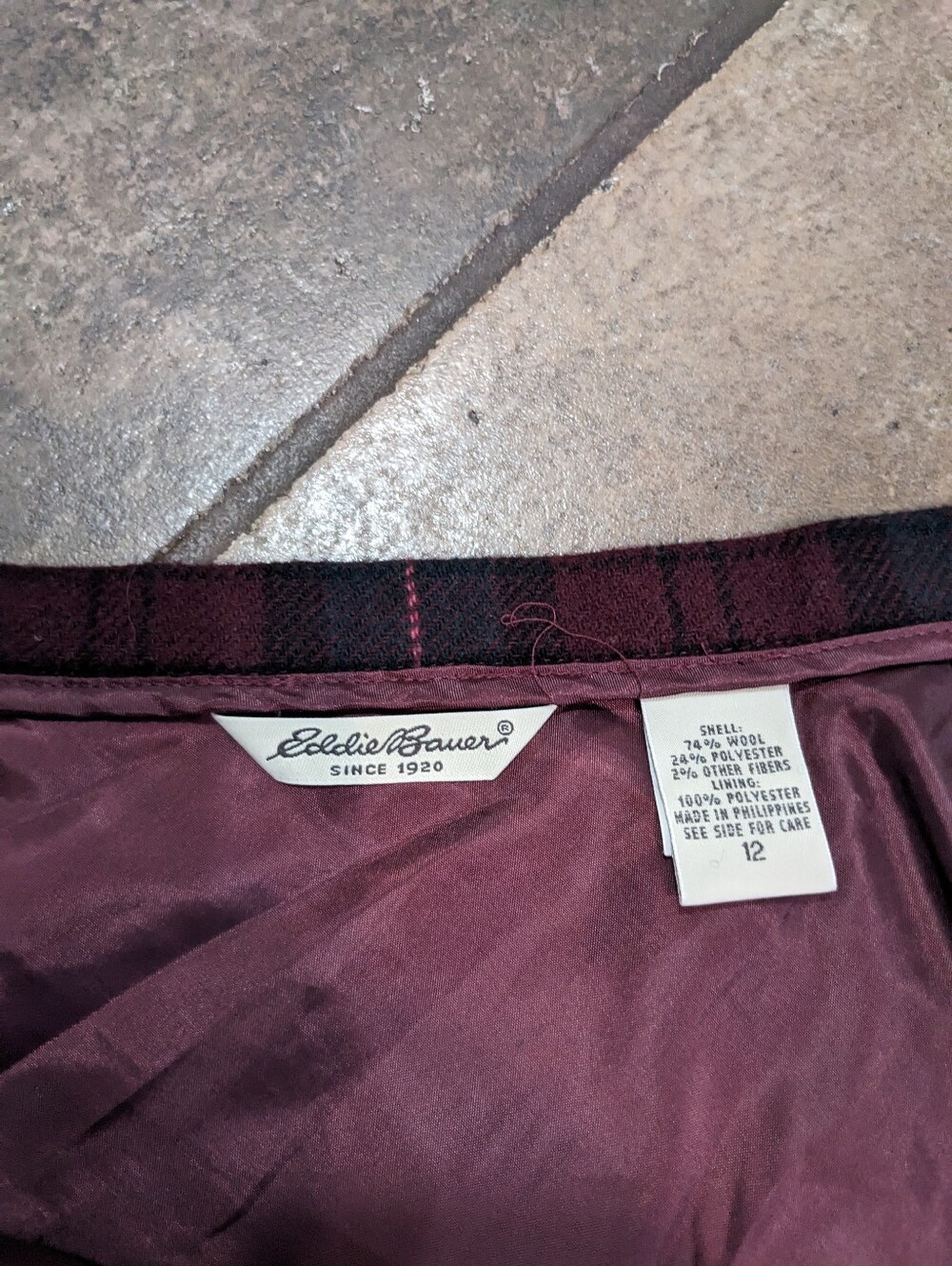 Vintage Eddie Bauer Tartan Plaid Wool Blend Maxi Skirt Chic Fall Classic Size 12 - Picture 14 of 15